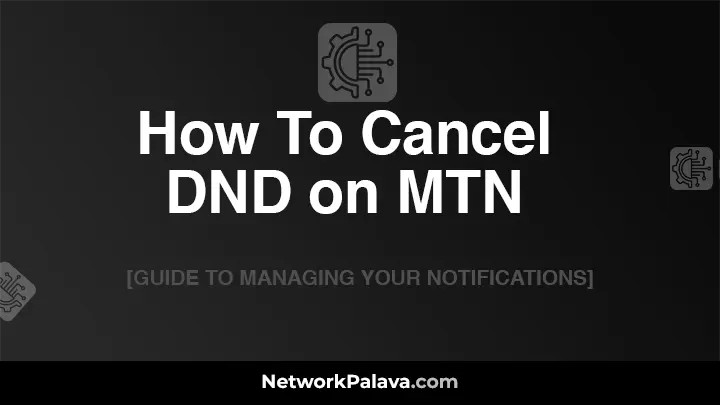 How To Cancel DND on MTN