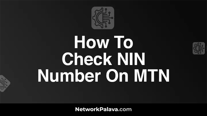 How To Check NIN Number On MTN